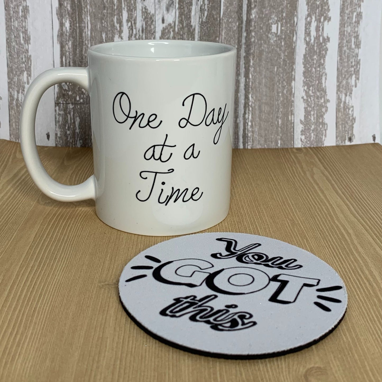 One Day at a Time Motivational Mug, Inspirational Words of Affirmation, Gift for Him, Her, They, Birthday, Graduation, Friend, Supportive