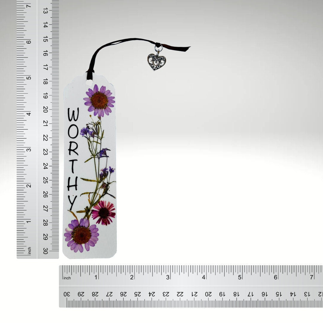 Group of 5 Floral Charm Bookmark - Affirmations