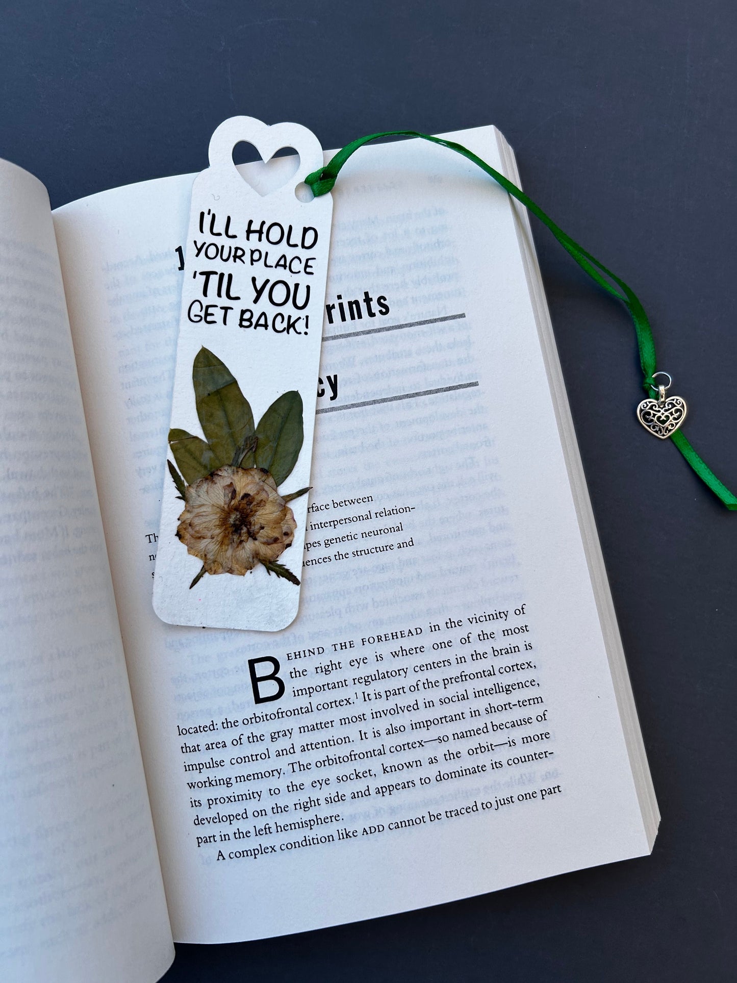 Floral Charm Bookmark - I'll Hold Your Place 'Till You Get Back