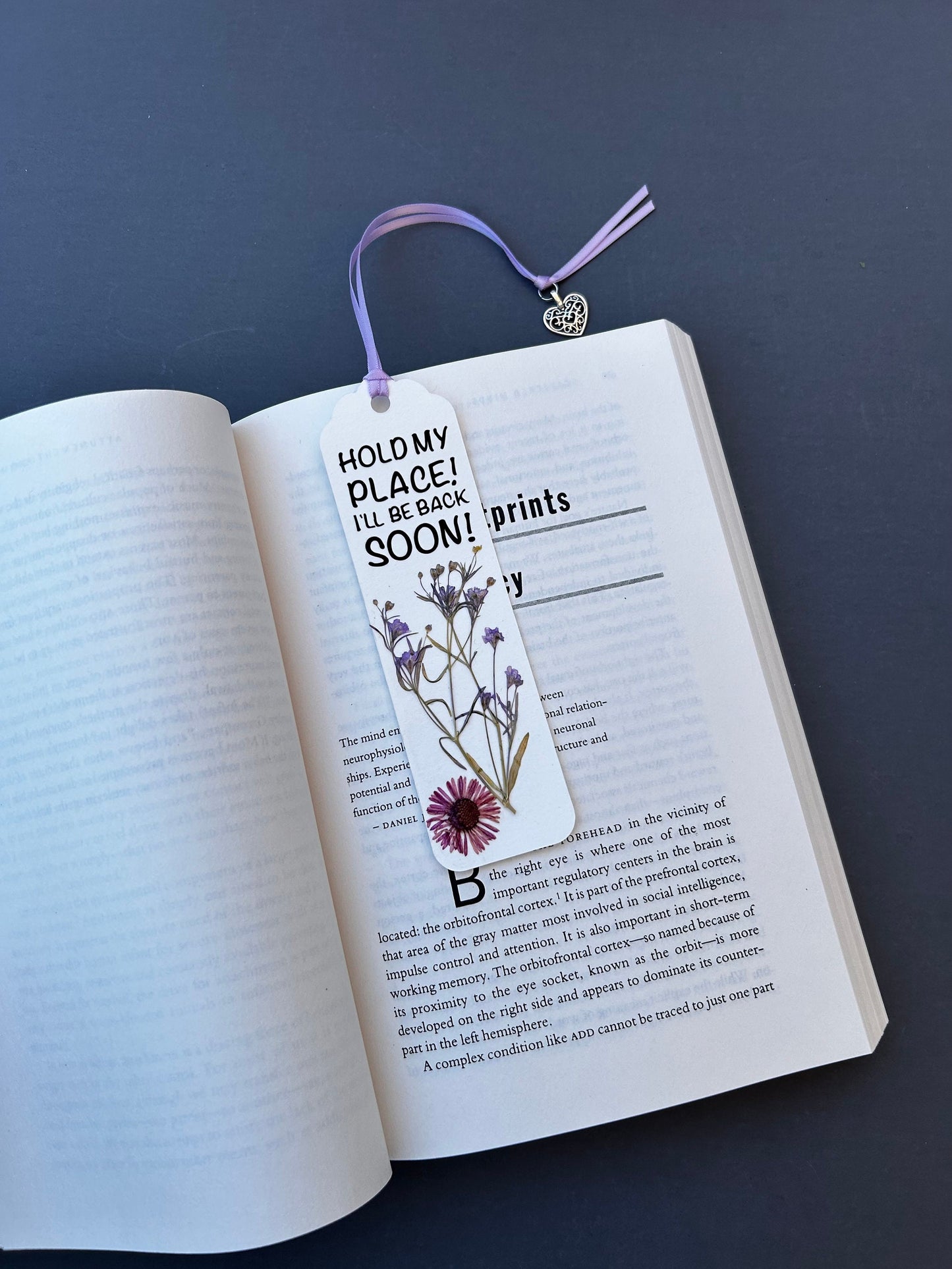 Floral Charm Bookmark - Hold My Place, I'll Be Back Soon!