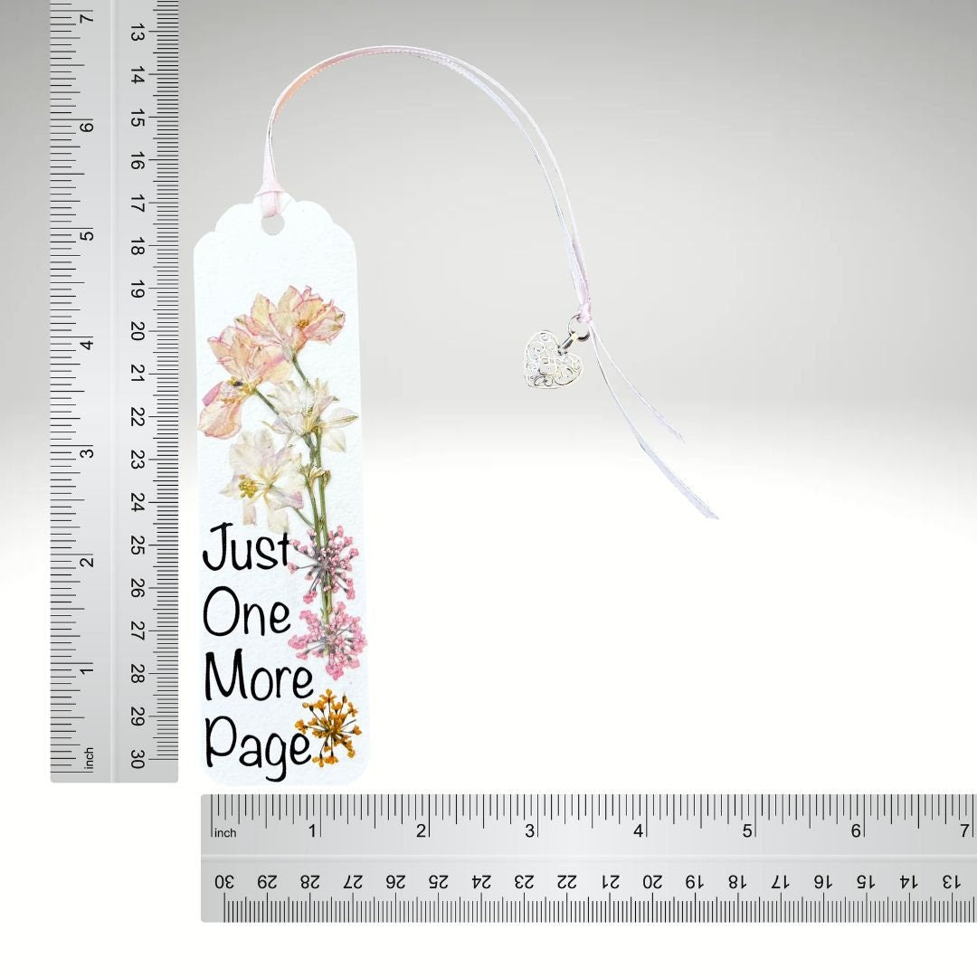 Floral Charm Bookmark - Just One More Page