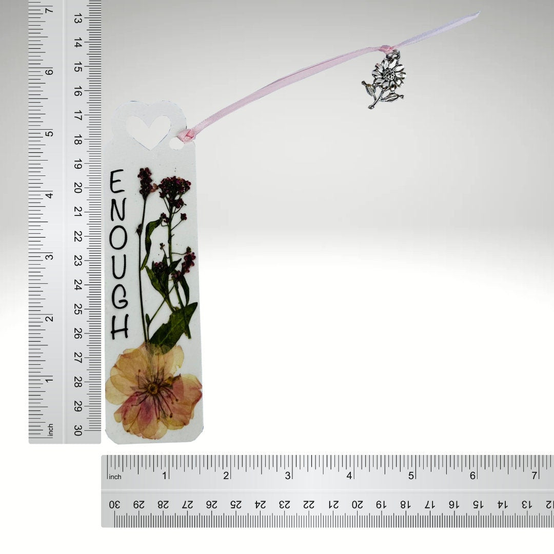 Floral Charm Bookmark - Enough