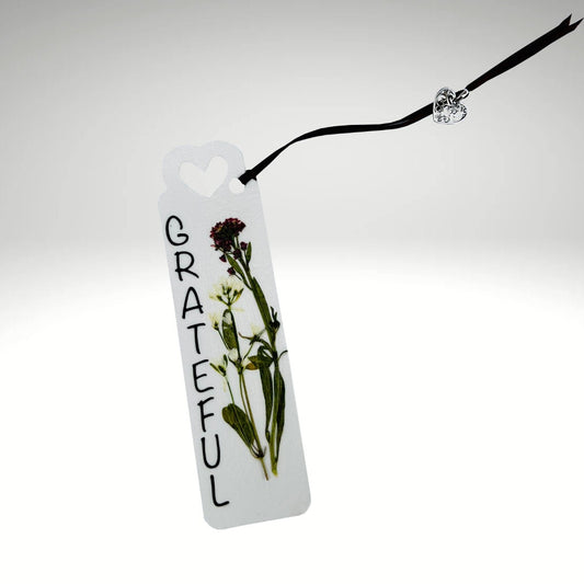 Floral Charm Bookmark - Grateful