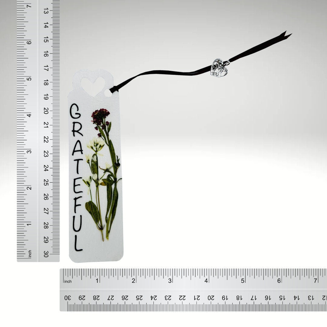 Floral Charm Bookmark - Grateful