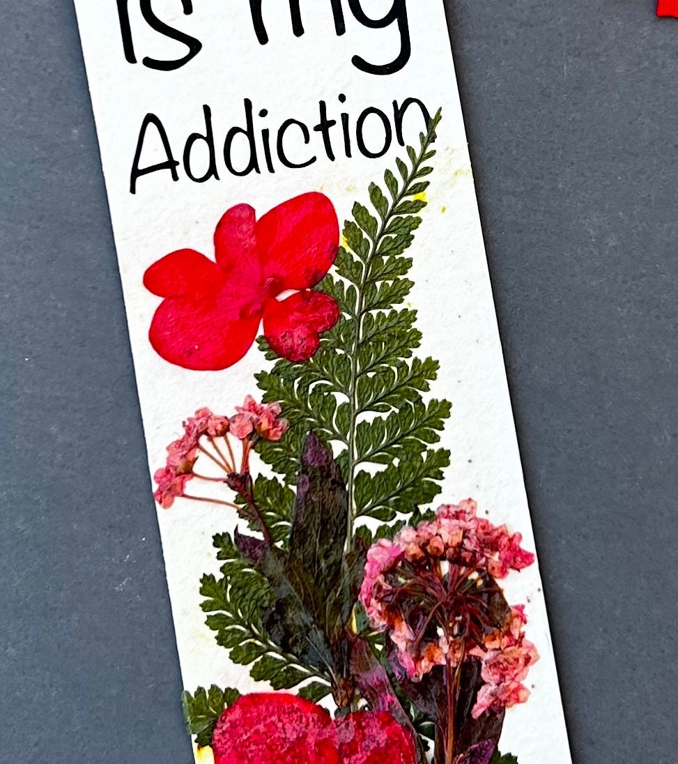 Floral Charm Bookmark - Fiction is My Addiction