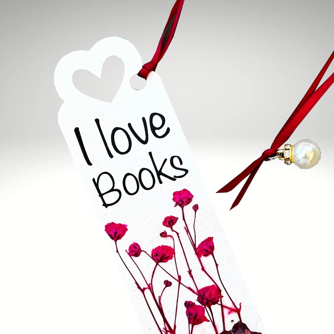 Floral Charm Bookmark - I Love Books