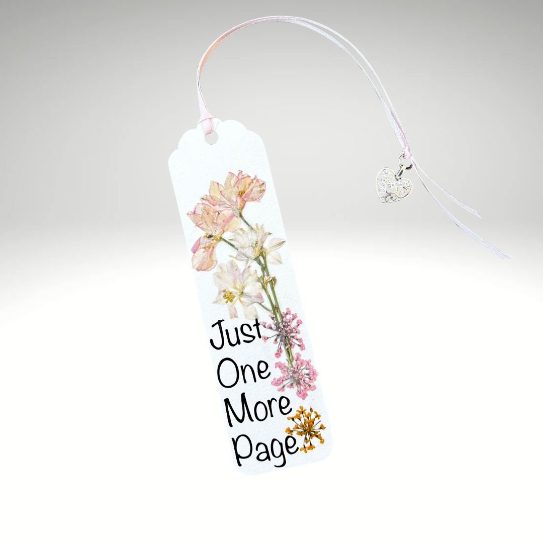 Floral Charm Bookmark - Just One More Page