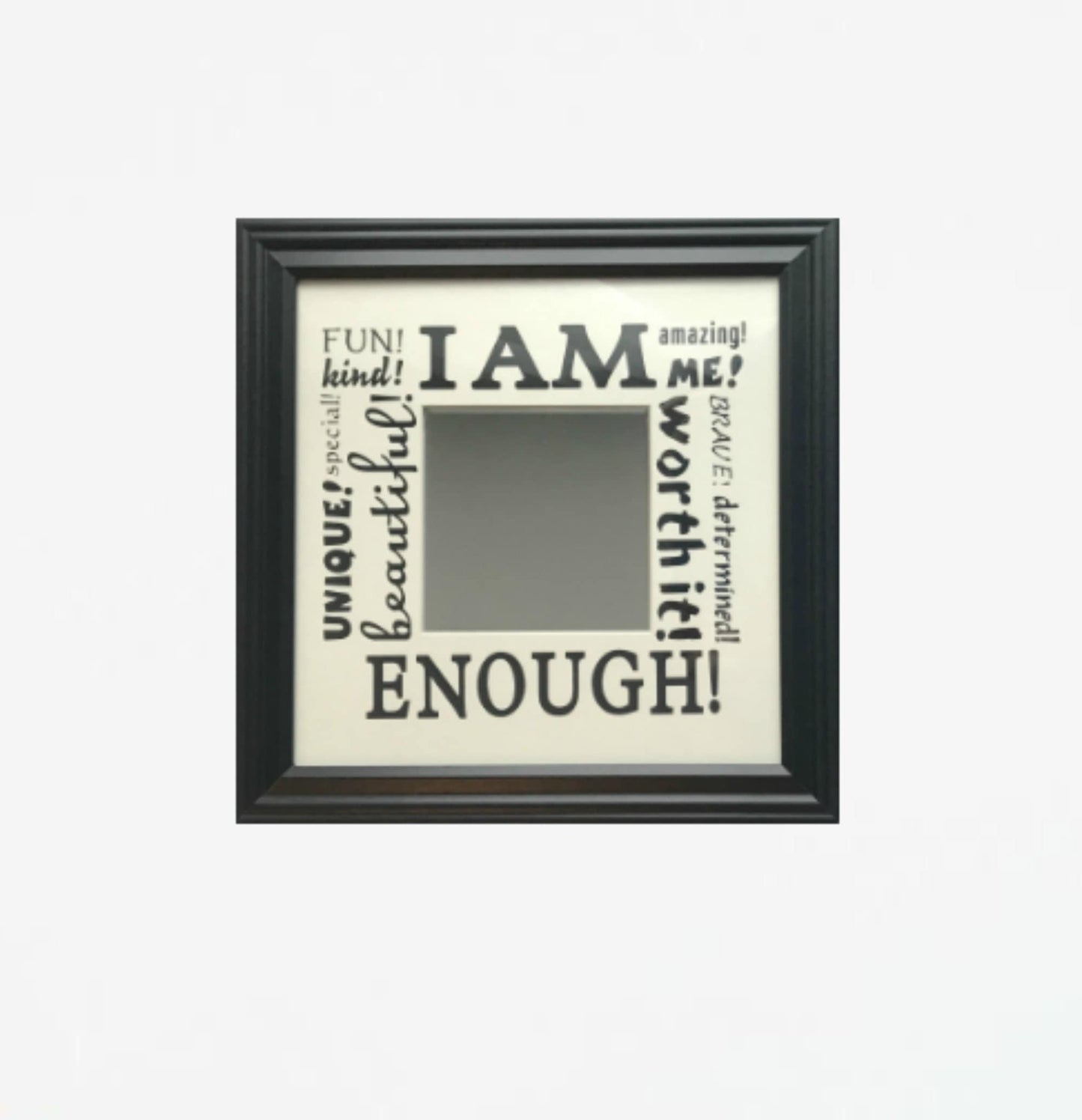 Framed Mirror with Words of Affirmation