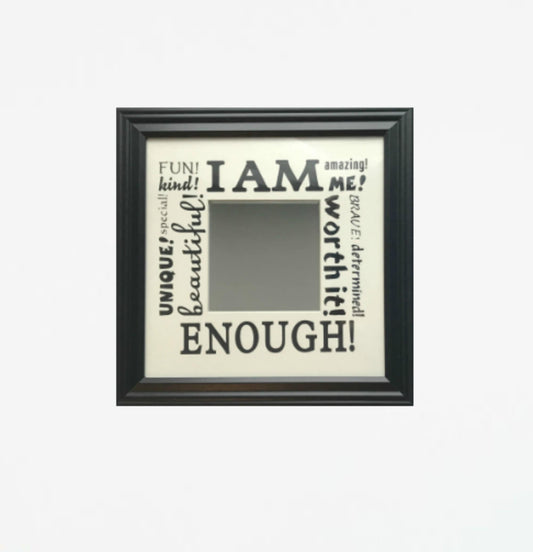 Framed Mirror with Words of Affirmation