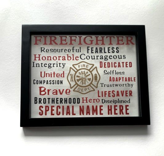 Personalized Fire Fighter Plaque