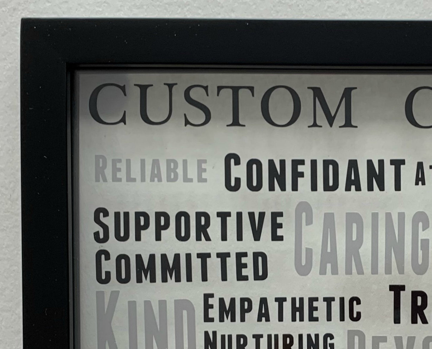 Custom Career Appreciation Plaque with Descriptive Words of Affirmation